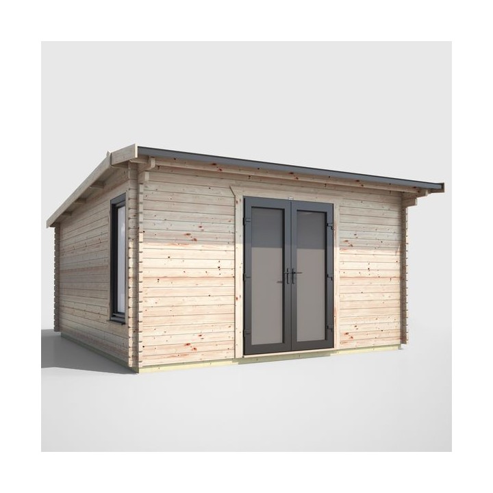 14 x 14 Power Apex Log Cabin Centre Doors