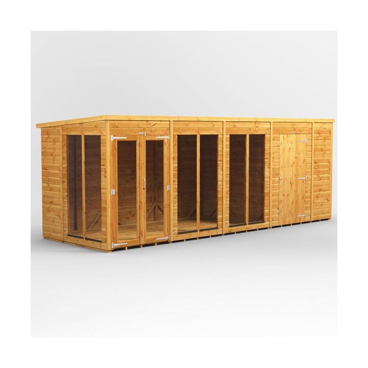 18 x 6 Power Pent Summerhouse With 6ft Side Store