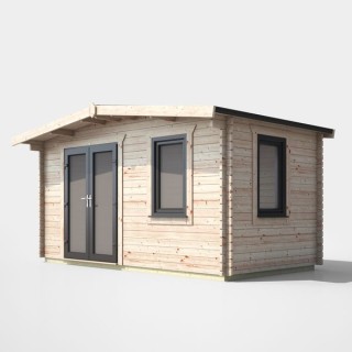 8 x 14 Power Chalet Log Cabin Left Doors