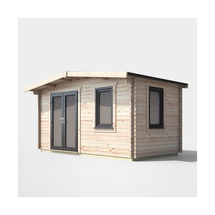 8 x 14 Power Chalet Log Cabin Left Doors