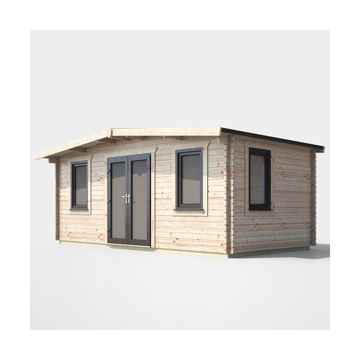 10 x 18 Power Chalet Log Cabin Centre Door