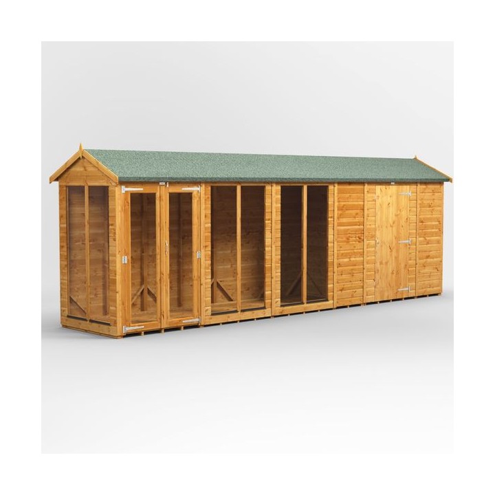 20 x 4 Power Apex Summerhouse With 6ft Side Store