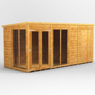 14 x 6 Power Pent Summerhouse With 4ft Side Store
