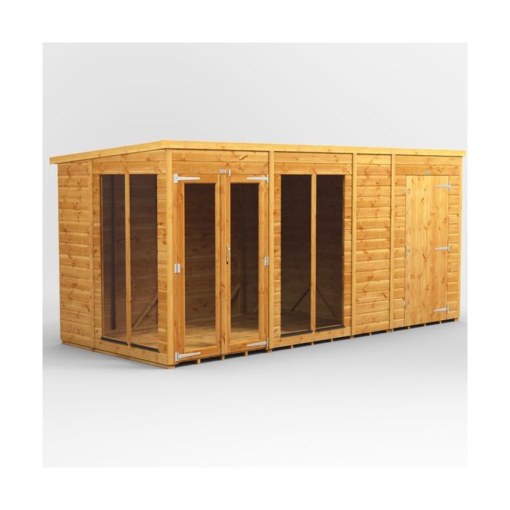 14 x 6 Power Pent Summerhouse With 4ft Side Store