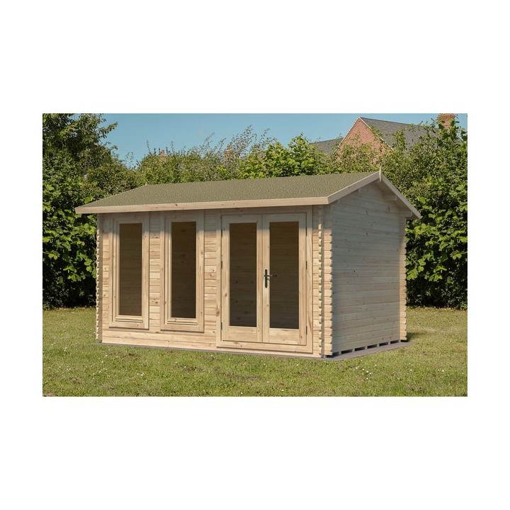 Forest Garden 4 x 3m Chiltern Cabin Single Glaze and Shingles Home Delivered