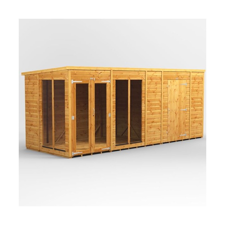 16 x 6 Power Pent Summerhouse With 6ft Side Store