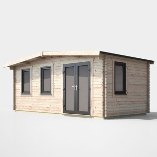 10 x 18 Power Chalet Log Cabin Right Doors