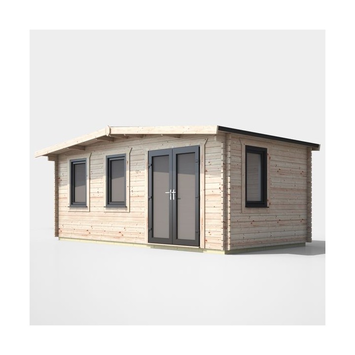 10 x 18 Power Chalet Log Cabin Right Doors