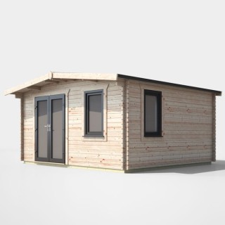 14 x 14 Power Chalet Log Cabin Left Doors