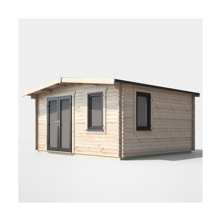 14 x 14 Power Chalet Log Cabin Left Doors