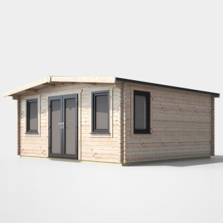16 x 16 Power Chalet Log Cabin Centre Door