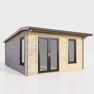 14 x 14 Power Apex Log Cabin Left Doors