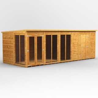 20 x 8 Power Pent Summerhouse With 6ft Side Store