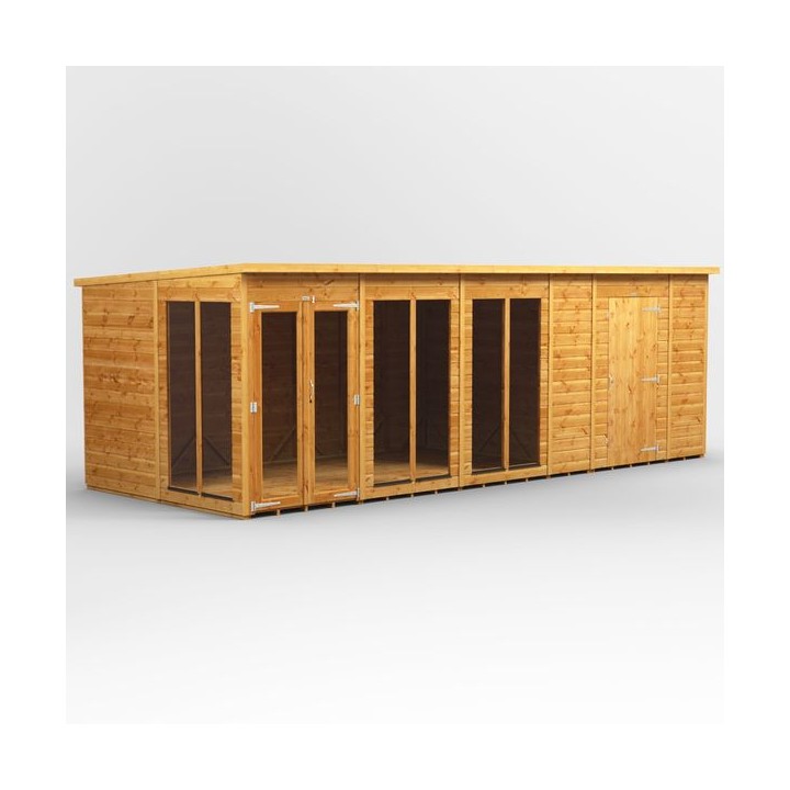 20 x 8 Power Pent Summerhouse With 6ft Side Store