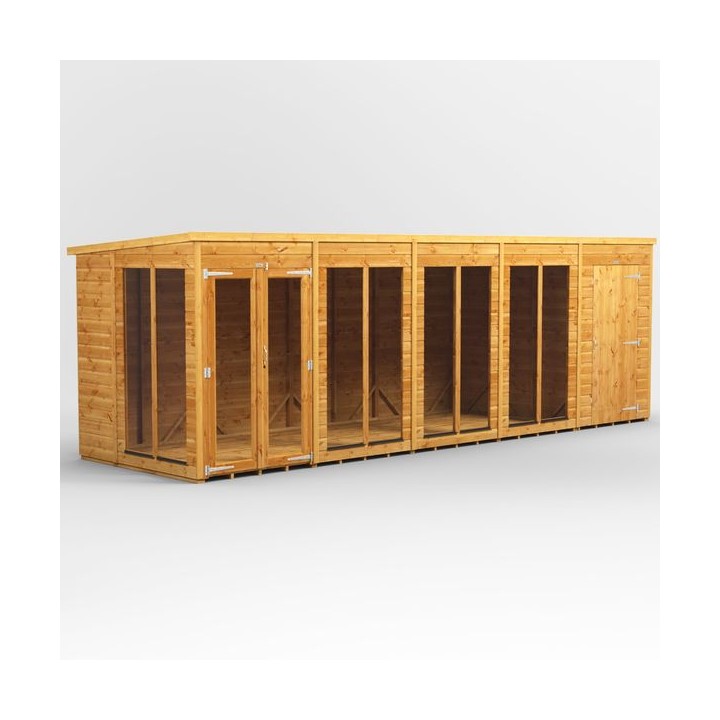 20 x 6 Power Pent Summerhouse With 4ft Side Store