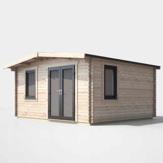 14 x 14 Power Chalet Log Cabin Right Doors