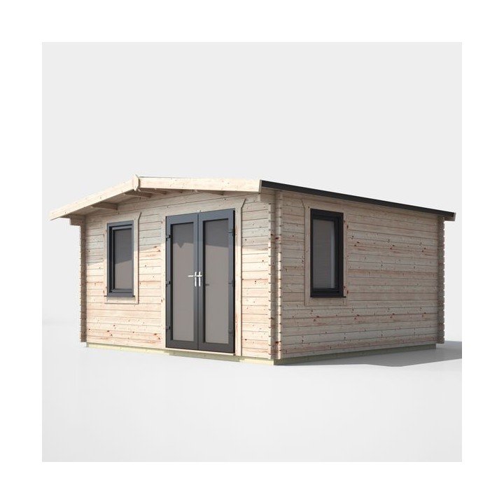 14 x 14 Power Chalet Log Cabin Right Doors