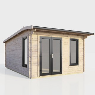 12 x 14 Power Apex Log Cabin Left Doors
