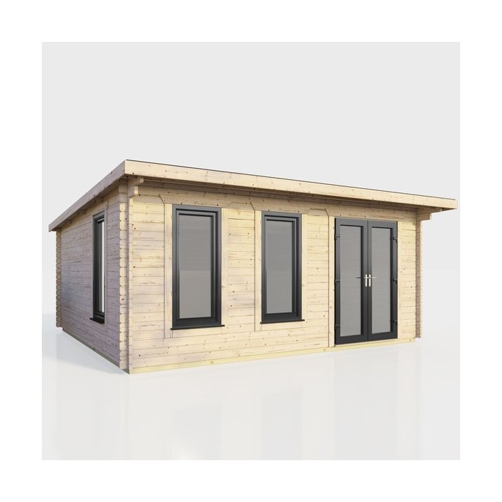 18 x 14 Power Pent Log Cabin Right Doors