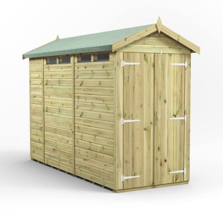 10x4 Premium Powersheds Security Apex Double Doors