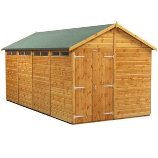 16 x 8 Power Apex Double Door Security Shed