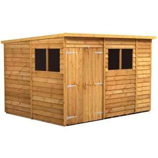 10 x 8 Power Overlap Pent Double Door Shed