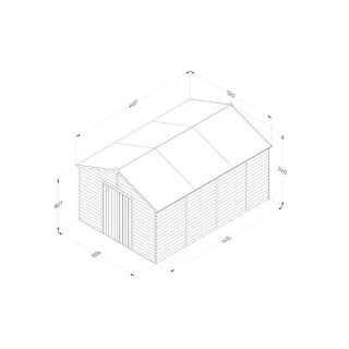 4LIFE Apex Shed 10 x 15 - Double Door - No Windows