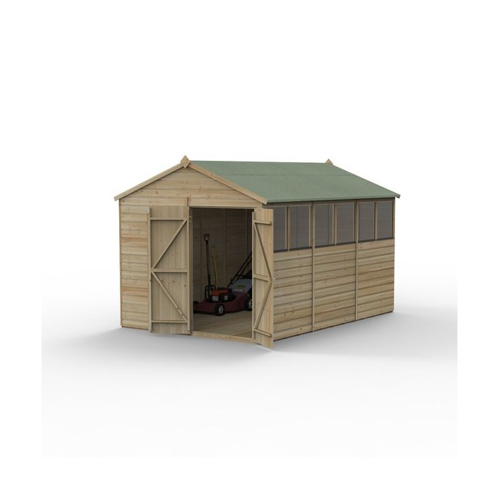 Beckwood 8x12 Apex Shed 6 Windows Double Door