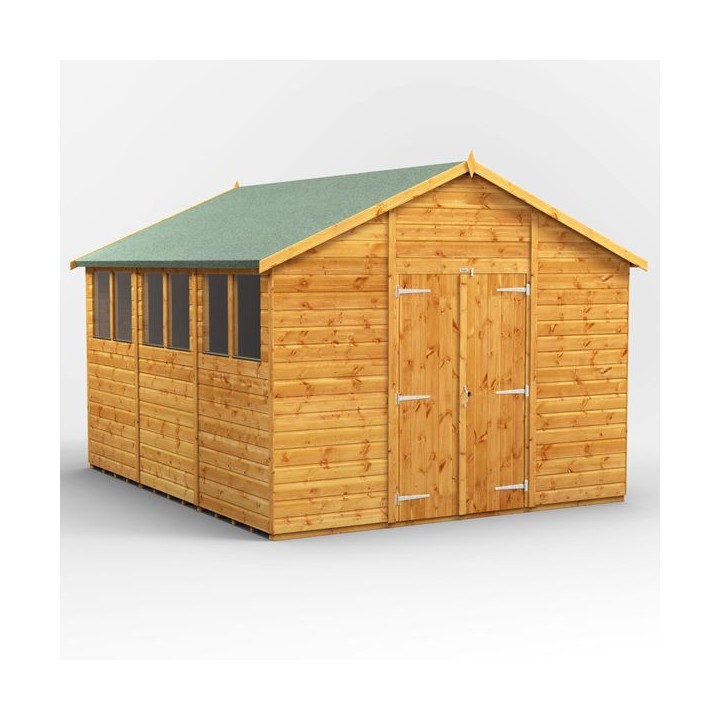 12 x 10 Power Apex Double Door Shed
