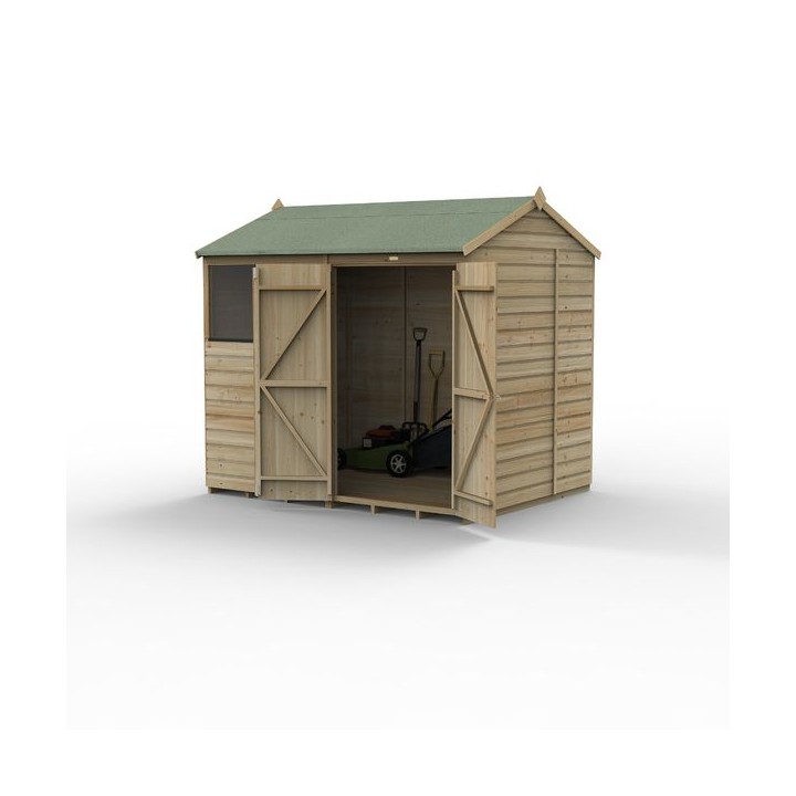 Beckwood 8x6 Reverse Apex Shed 2 Windows Double Door