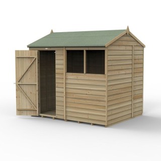 4LIFE Reverse Apex Shed 8 x 6 - Single Door - 2 Windows