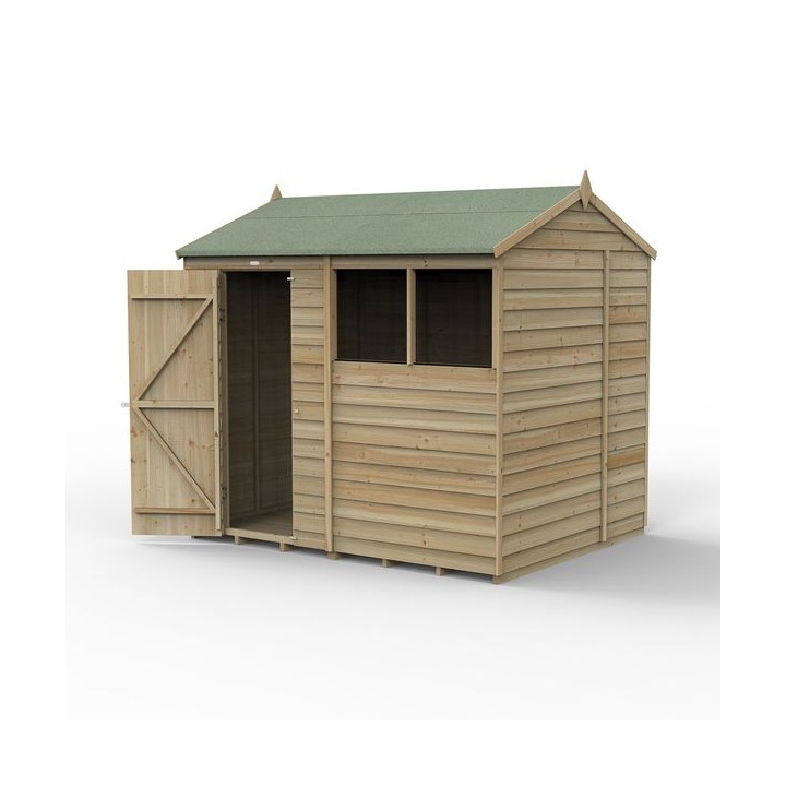 4LIFE Reverse Apex Shed 8 x 6 - Single Door - 2 Windows