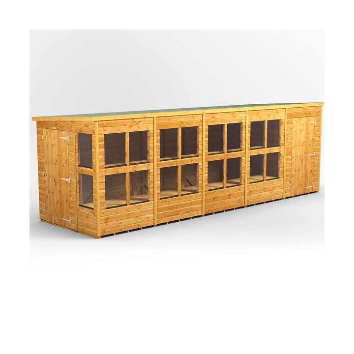 20 x 6 Power Pent Potting Shed With 4ft Side Store