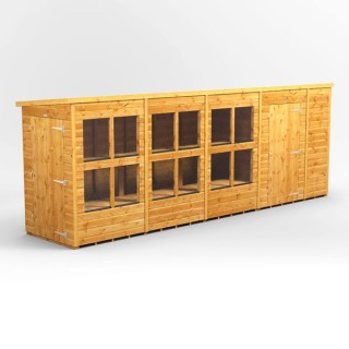 18 x 4 Power Pent Potting Shed With 6ft Side Store