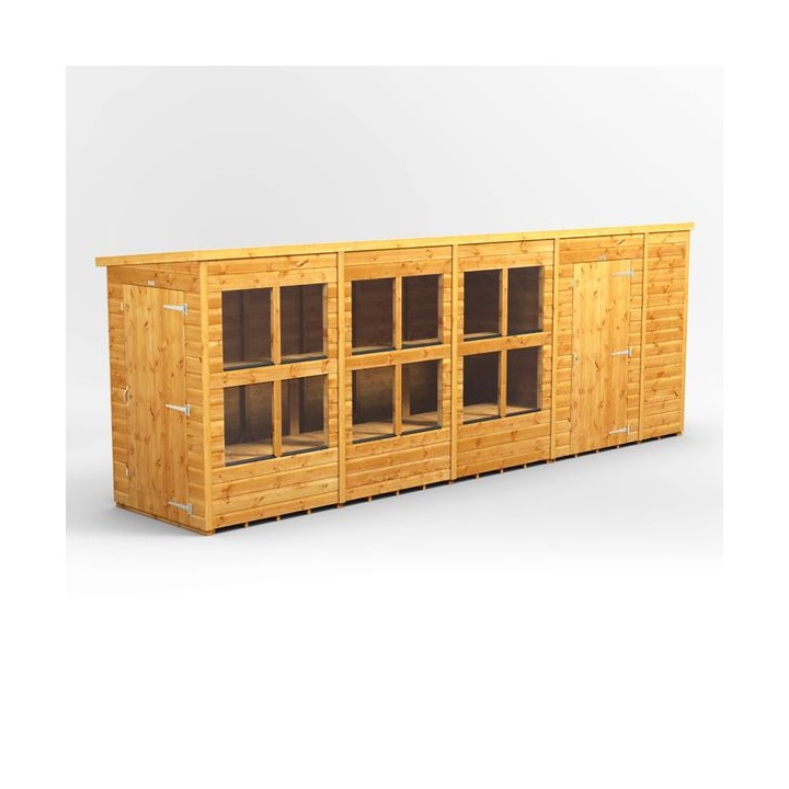18 x 4 Power Pent Potting Shed With 6ft Side Store