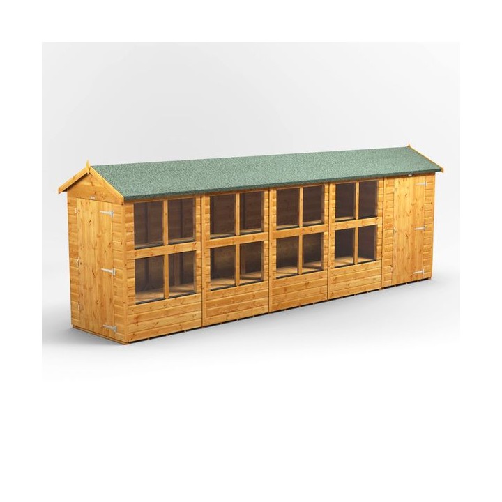 20 x 4 Power Apex Potting Shed With 4ft Side Store