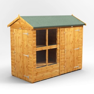 8 x 4 Power Apex Potting Shed With 4ft Side Store