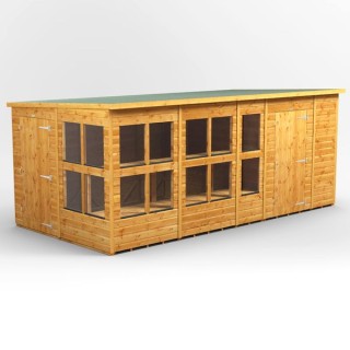 16 x 8 Power Pent Potting Shed With 6ft Side Store