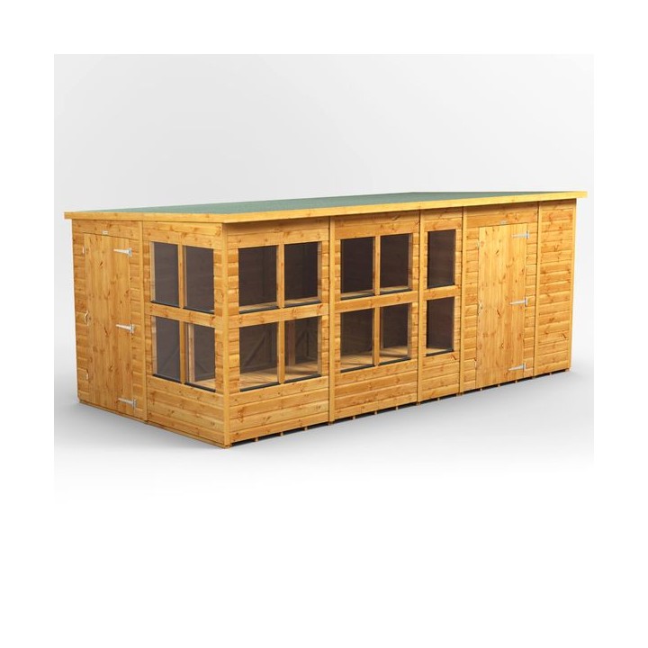 16 x 8 Power Pent Potting Shed With 6ft Side Store
