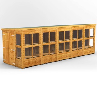 20 x 6 Power Pent Double Door Potting Shed