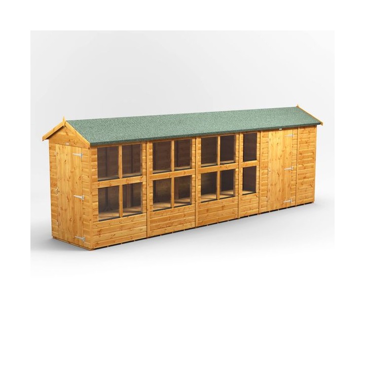 20 x 4 Power Apex Potting Shed With 6ft Side Store