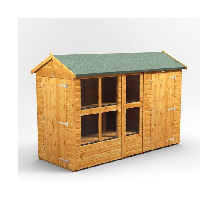 10 x 4 Power Apex Potting Shed With 4ft Side Store