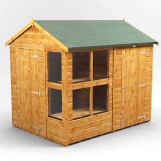 8 x 6 Power Apex Potting Shed With 4ft Side Store