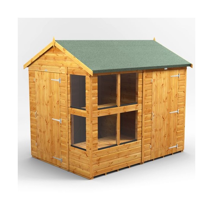 8 x 6 Power Apex Potting Shed With 4ft Side Store