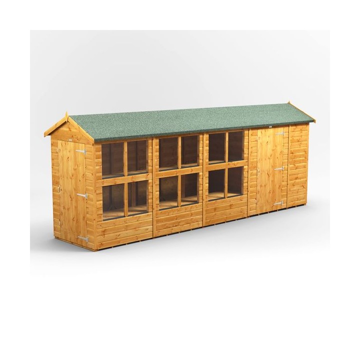 18 x 4 Power Apex Potting Shed With 6ft Side Store