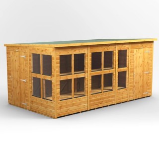14 x 8 Power Pent Potting Shed With 4ft Side Store