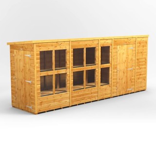 16 x 4 Power Pent Potting Shed With 6ft Side Store