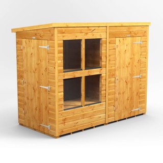 8 x 4 Power Pent Potting Shed With 4ft Side Store