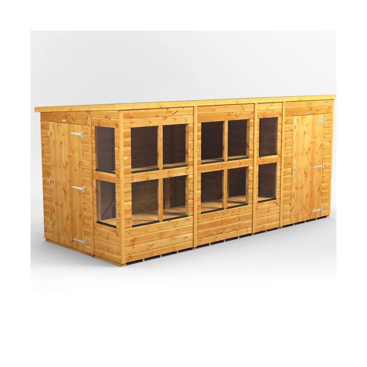 14 x 6 Power Pent Potting Shed With 4ft Side Store