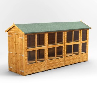 14 x 4 Power Apex Double Door Potting Shed